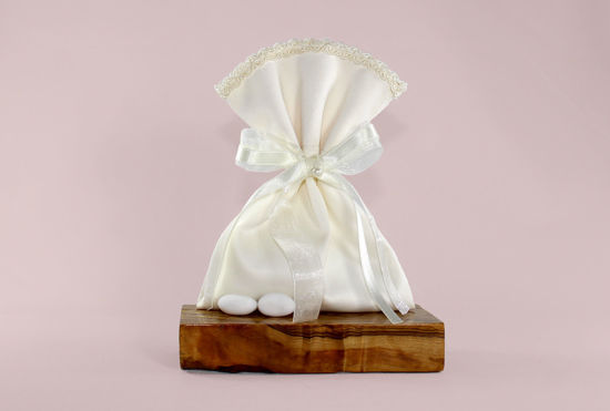 Picture of Wedding Favor Bags Satin duchesse lace Greek Bombonieres